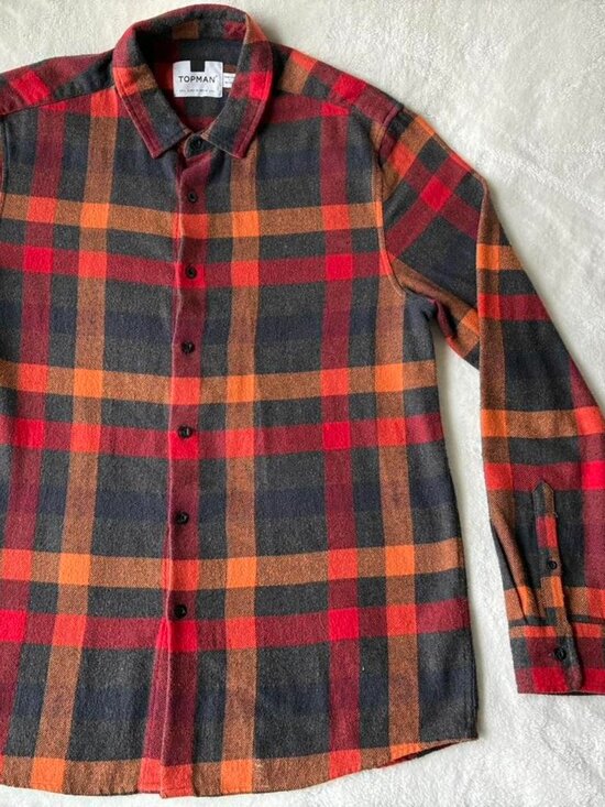 Topman Other - Topman Men's Multi-color flannel long-sleeve button-up Shirt